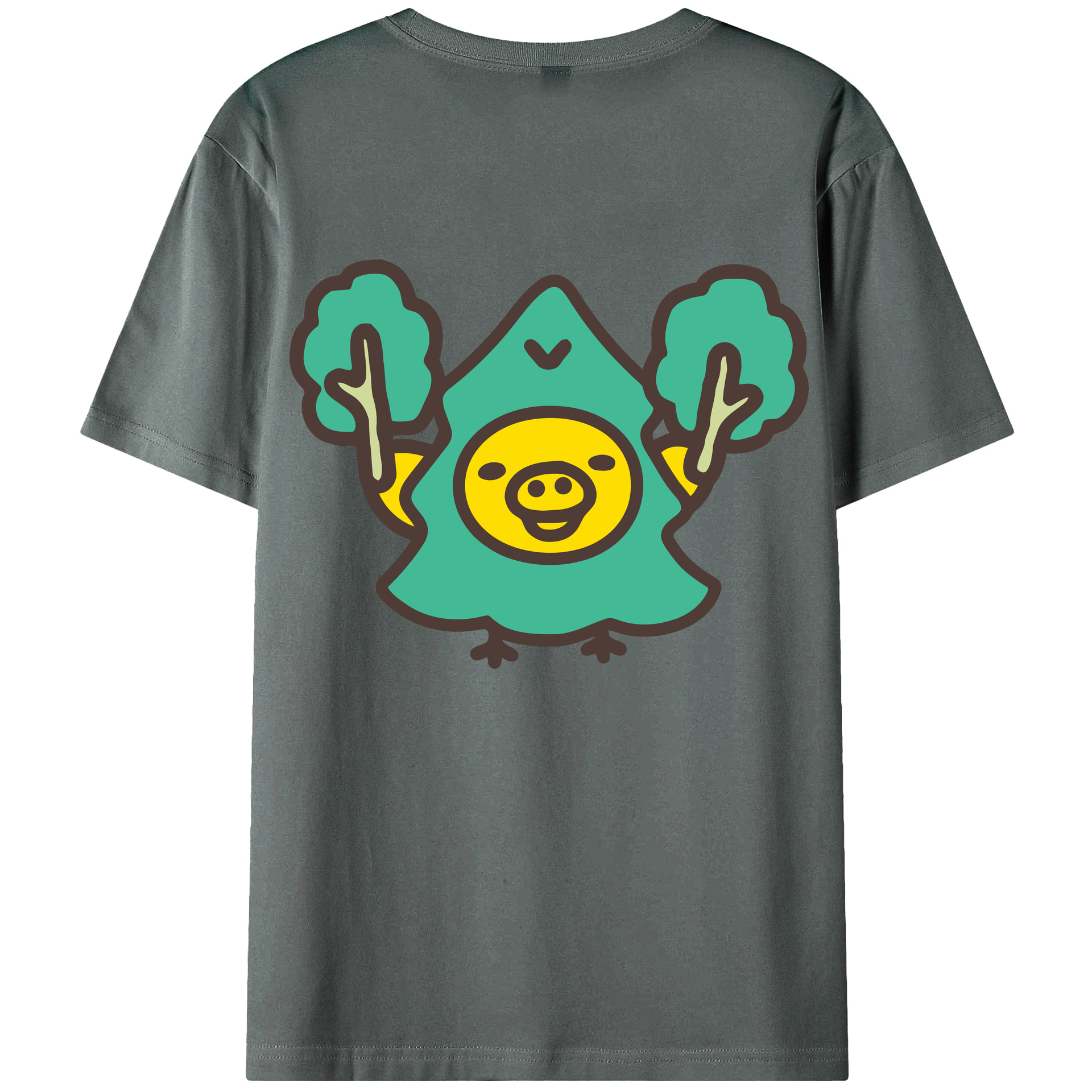 （画像用） リラックマ リラックマ キイロイトリ Rilakkuma Korilakkuma Kiiroitori 綿100％半袖Tシャツ（背面プリント）